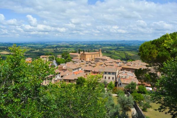 Vistas San Gimignano, ruta por la toscana. Ruta por Italia